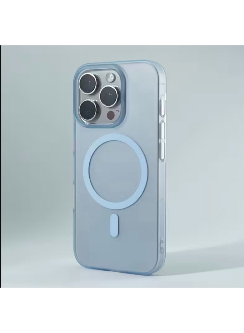 جراب ماج سيف الفاخر غير اللامع لهاتف آيفون 11، غطاء مغناطيسي رفيع مقاوم للصدمات | أزرق سماوي